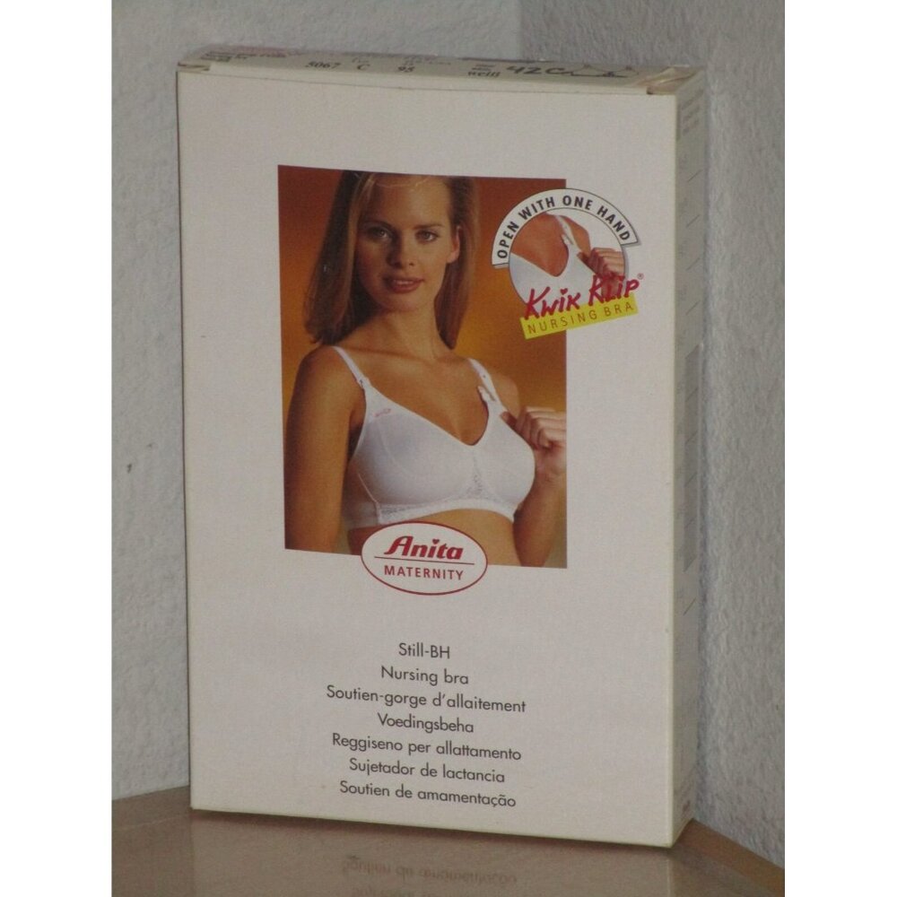 Anita Maternity Women's Soft Cup Nursing Bra #5067 Size 42 C White Kwik Flip New